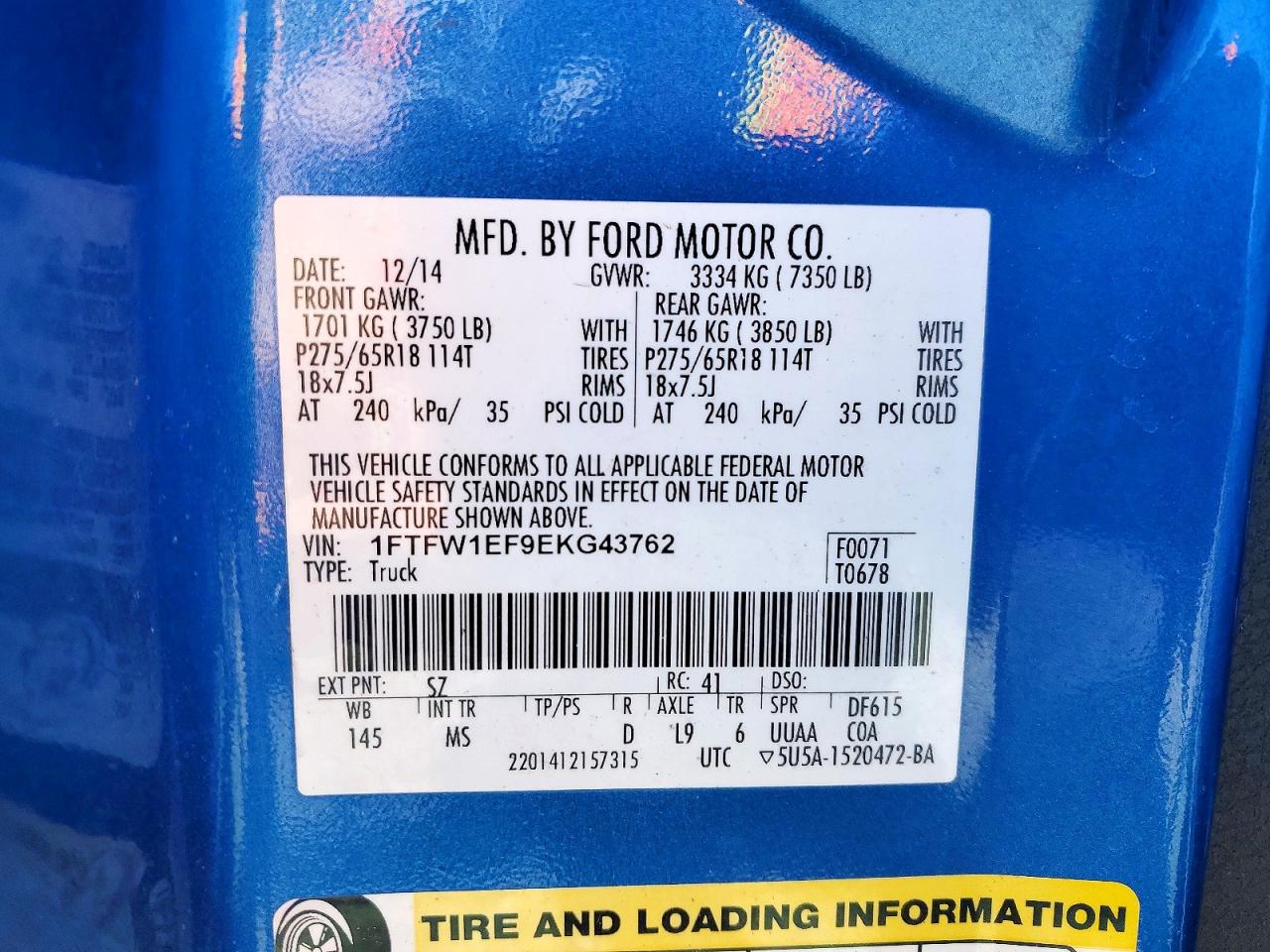 2014 FORD F150 SUPERCREW photo 12