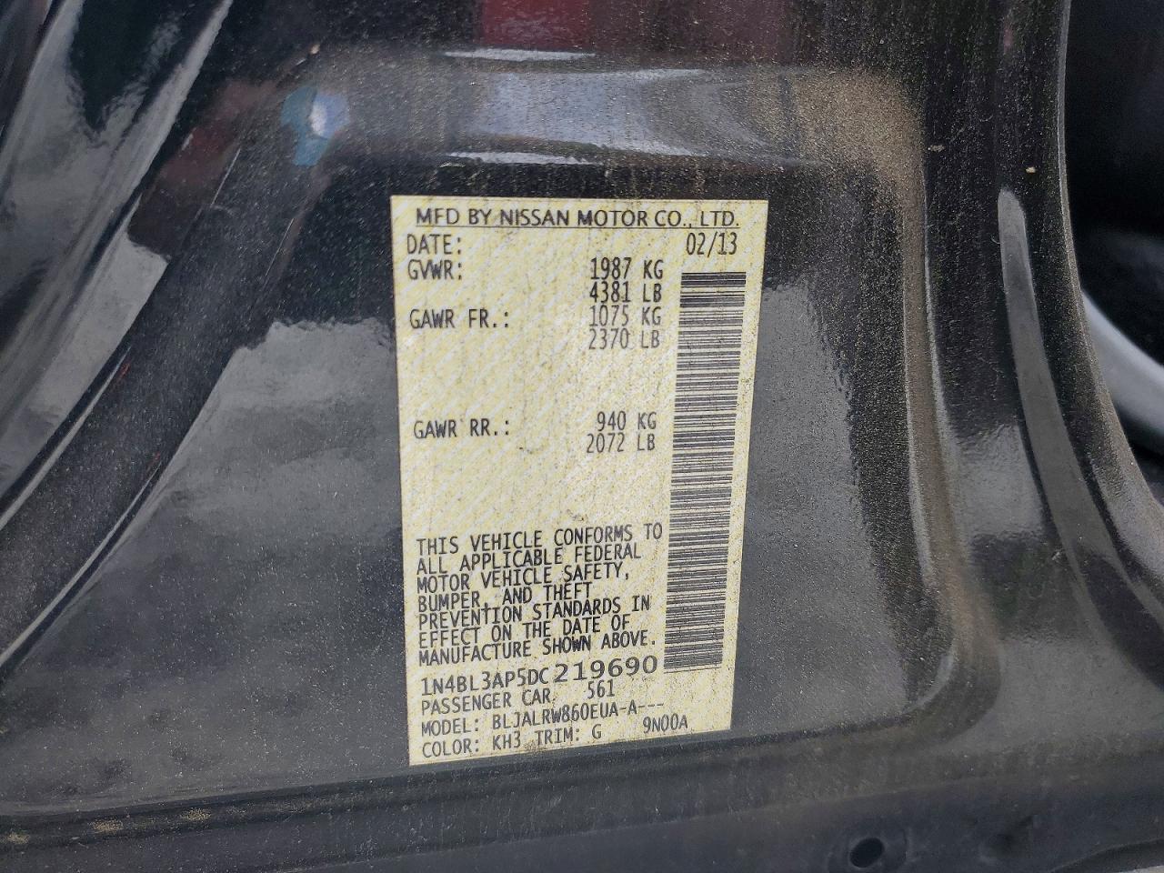 2013 NISSAN ALTIMA 3.5 S photo 12