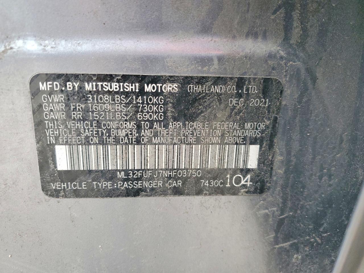 2022 MITSUBISHI MIRAGE G4 ES photo 12