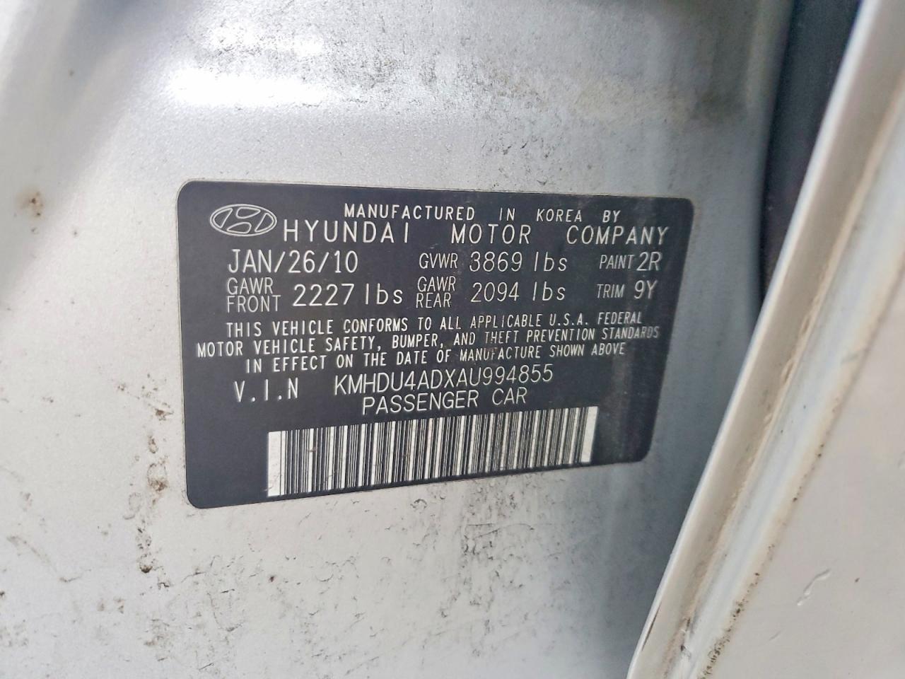 2010 HYUNDAI ELANTRA SE photo 23