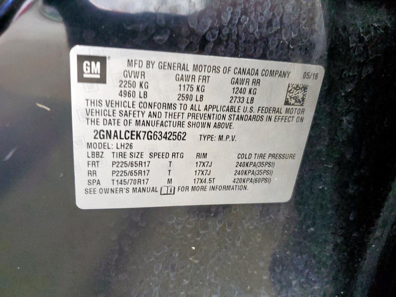 2016 CHEV EQUINOX photo 25