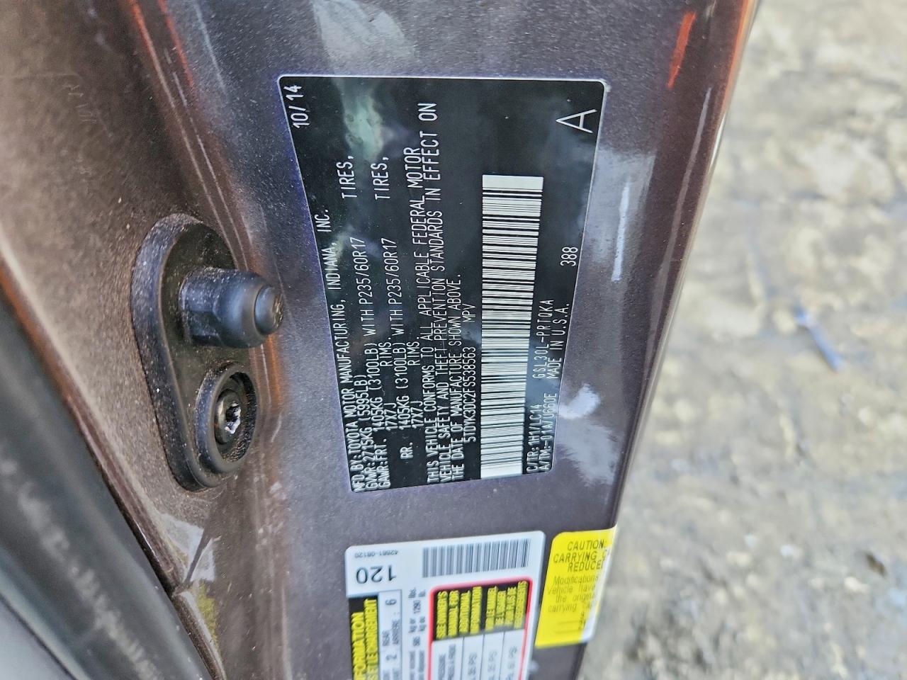 2015 TOYOTA SIENNA XLE 8-PASSENGER photo 13