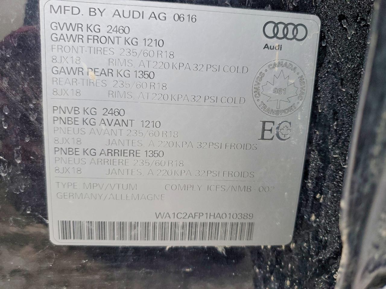 2017 AUDI Q5 PREMIUM photo 14