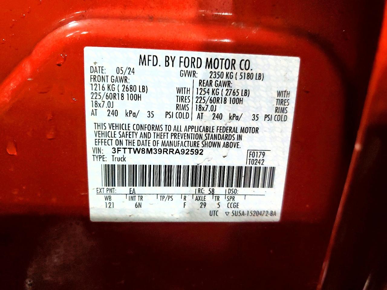 2024 FORD MAVERICK LARIAT photo 34