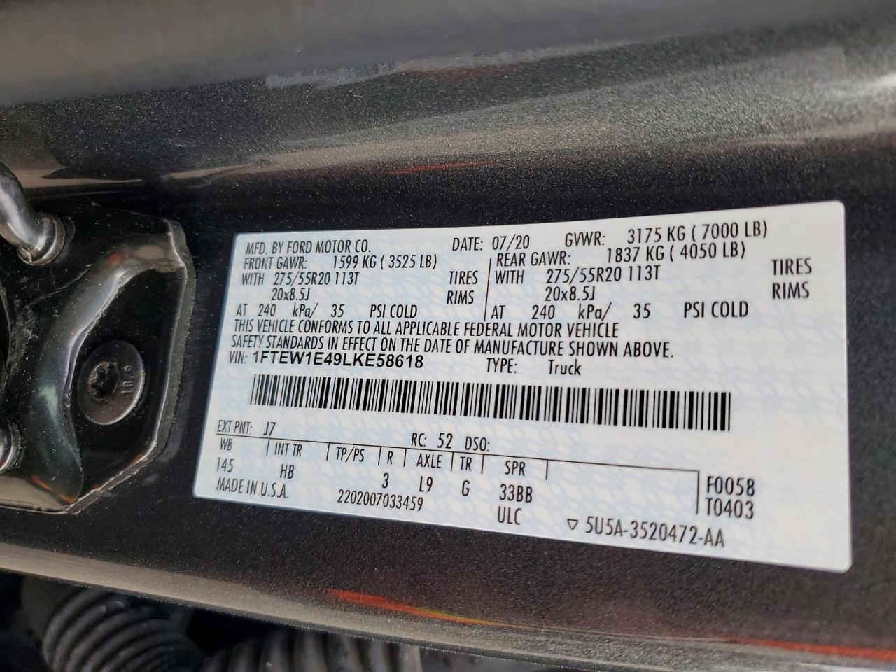 2020 FORD F150 SUPERCREW photo 23