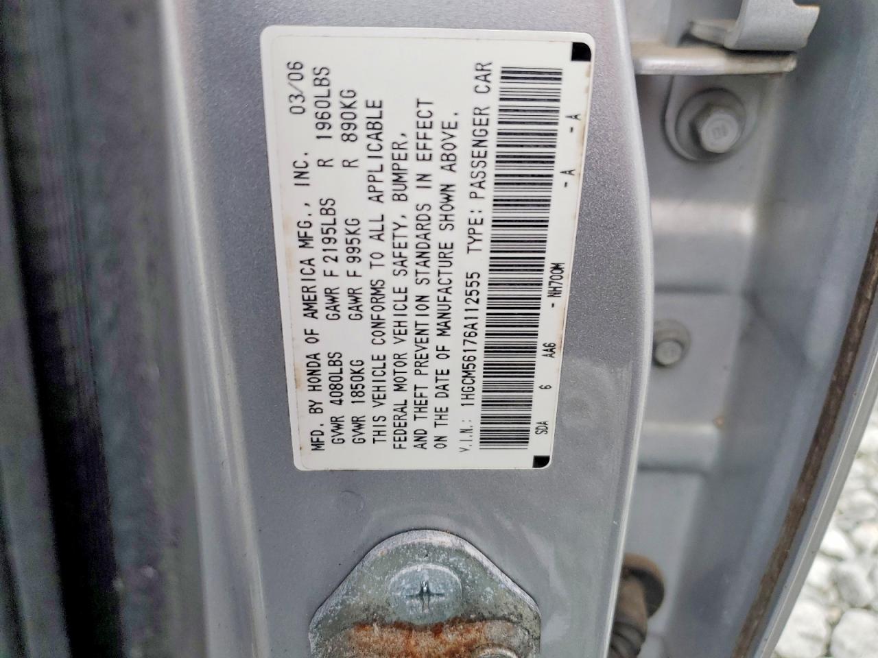 2006 HONDA ACCORD VALUE photo 12