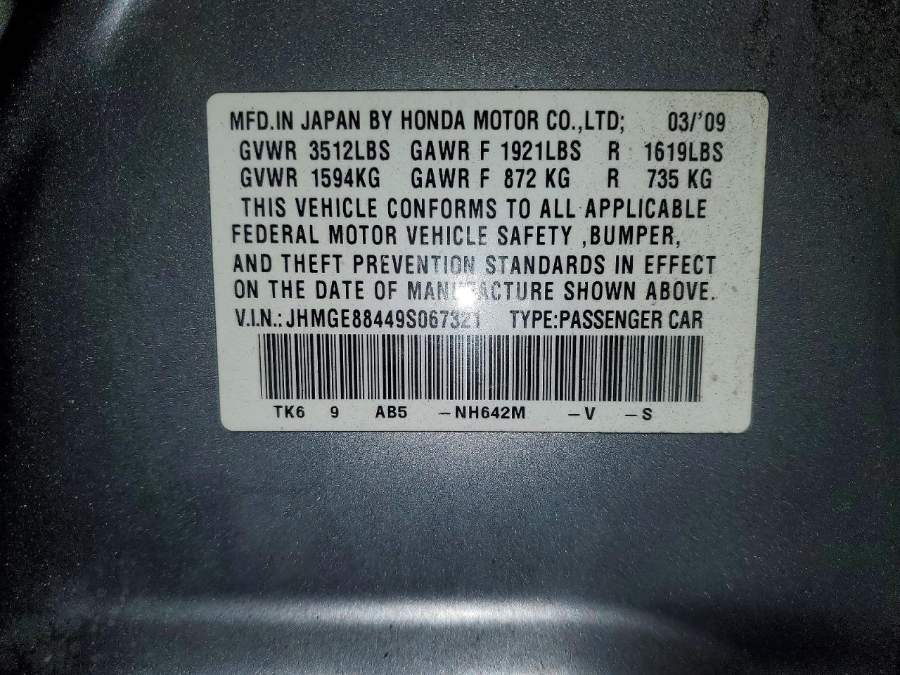 2009 HONDA FIT SPORT photo 13