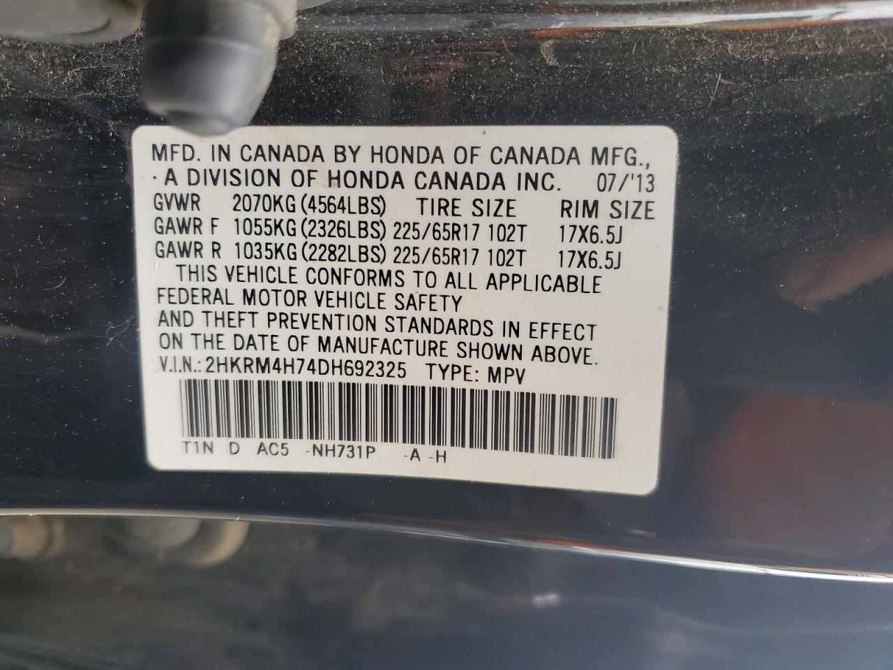 2013 HONDA CR-V EXL photo 40