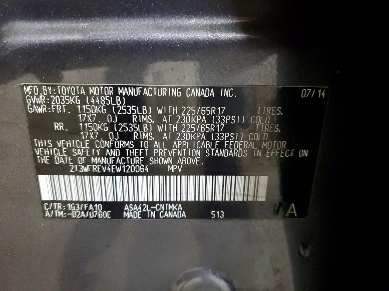 2014 TOYOTA RAV4 XLE photo 13