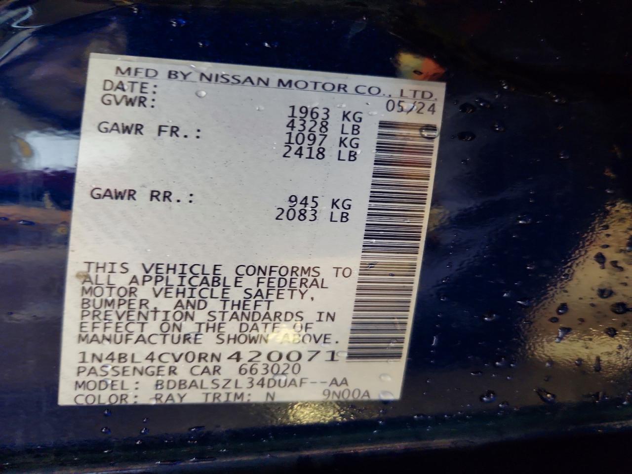 2024 NISSAN ALTIMA 2.5 SR photo 23
