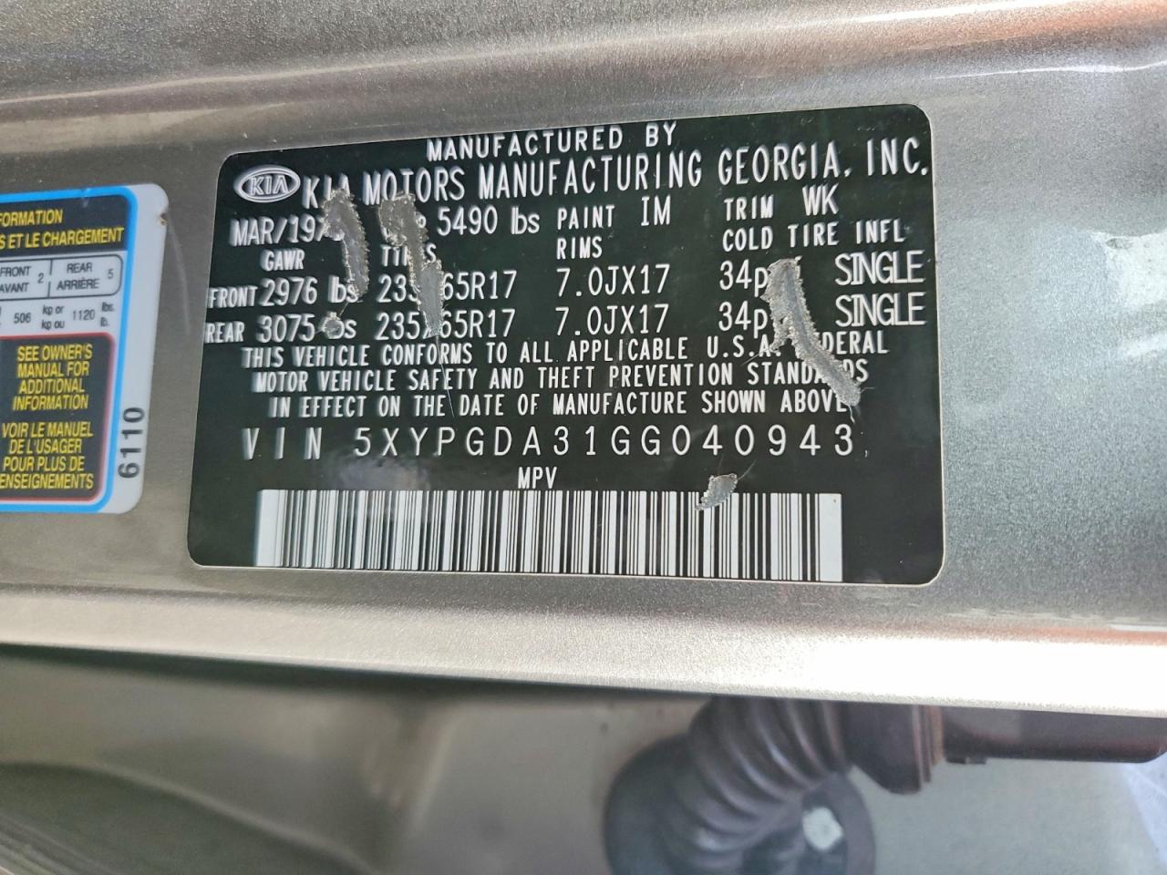 2016 KIA SORENTO LX photo 13