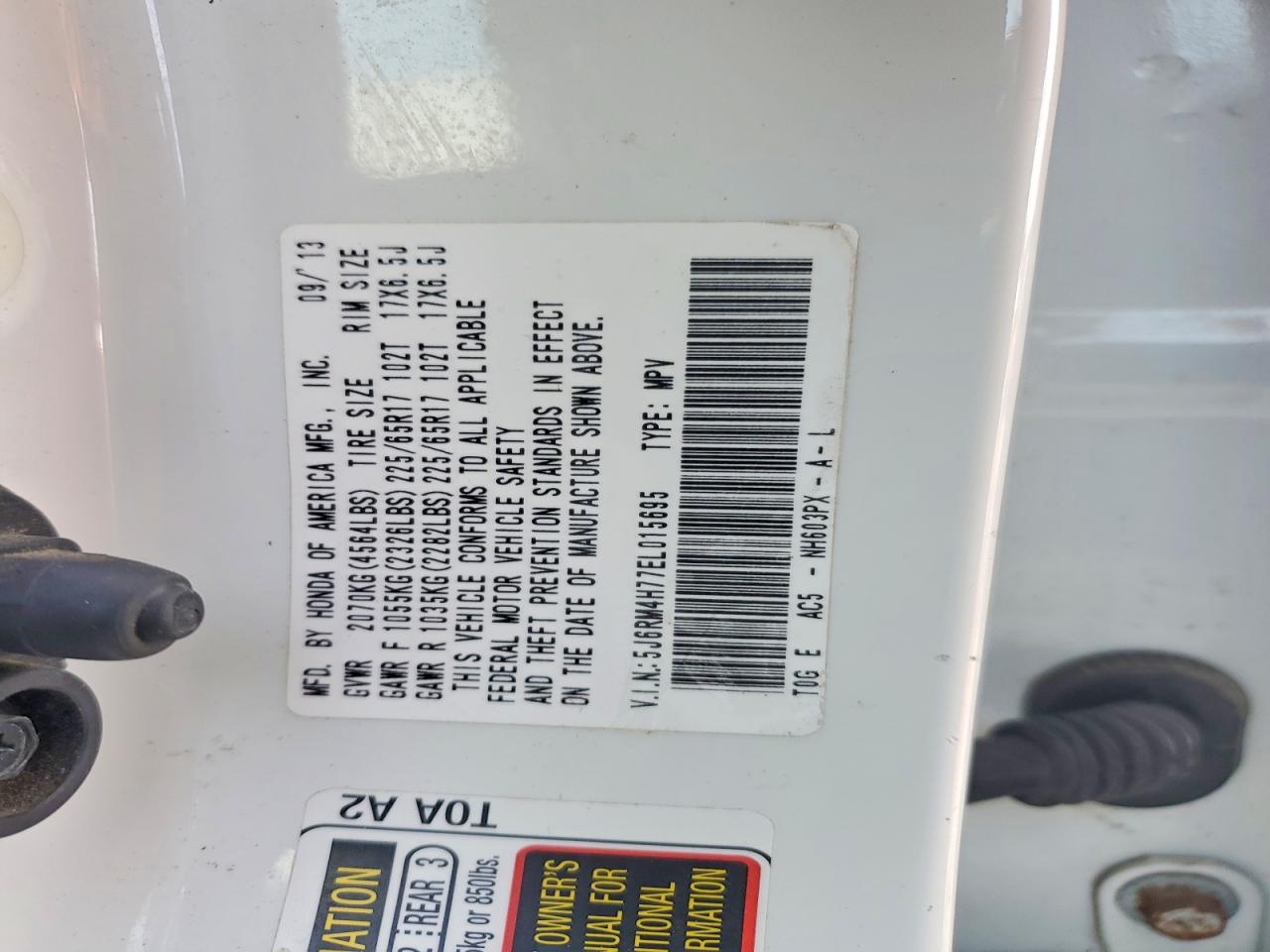2014 HONDA CR-V EXL photo 37