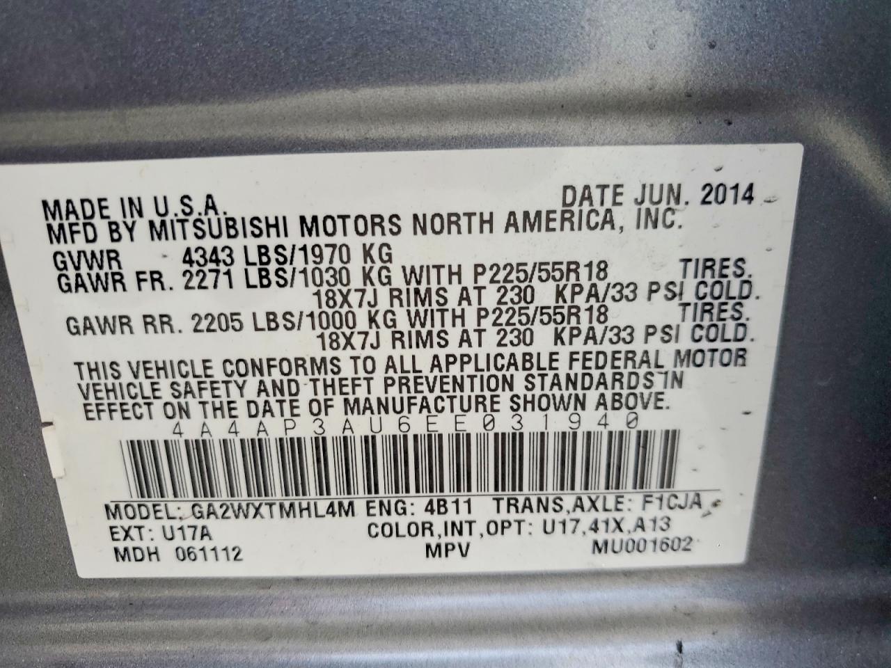 2014 MITSUBISHI OUTLANDER SPORT ES photo 25