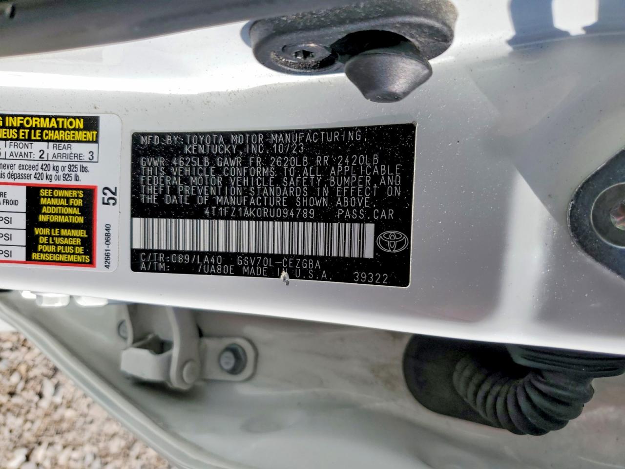 2024 TOYOTA CAMRY XLE V6 photo 13