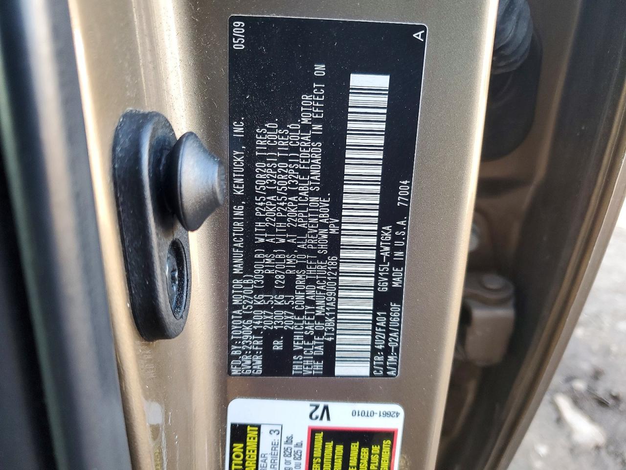 2009 TOYOTA VENZA AWD V6 photo 12