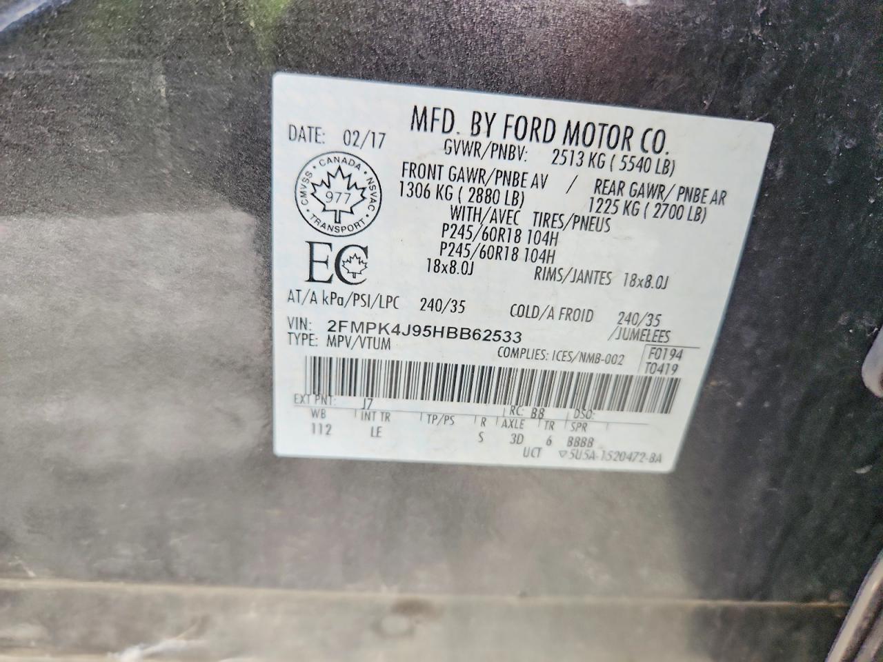 2017 FORD EDGE SEL photo 40