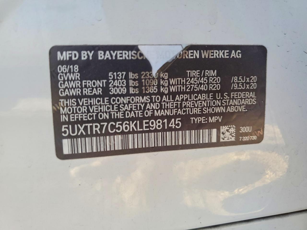 2019 BMW X3 SDRIVE30I photo 12