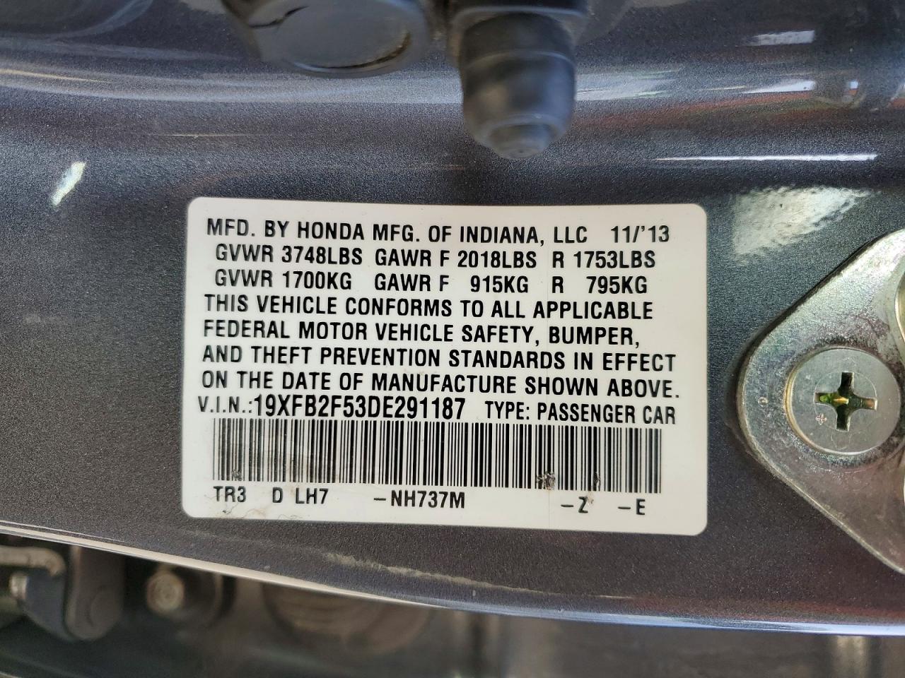 2013 HONDA CIVIC LX photo 23
