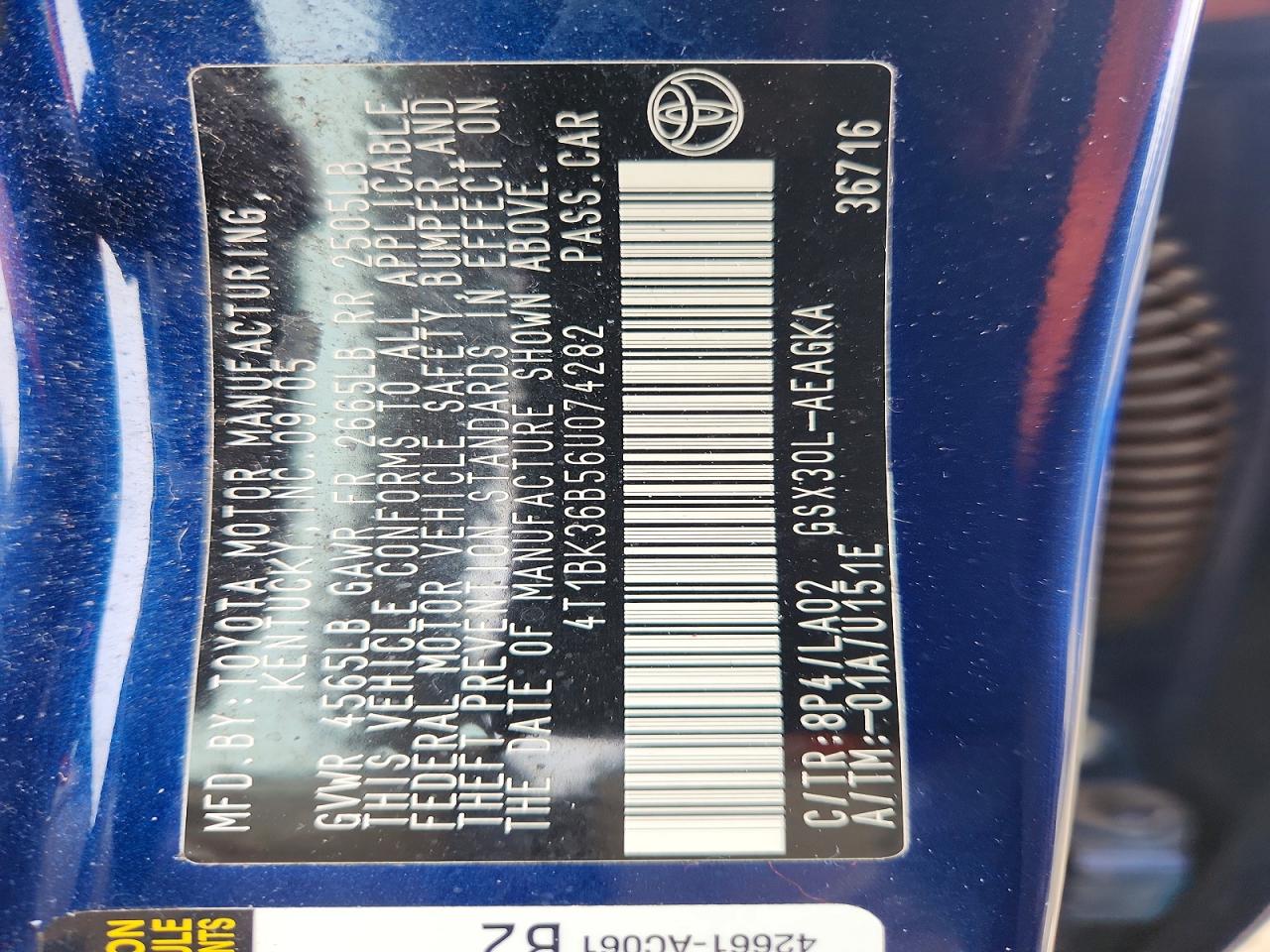 2006 TOYOTA AVALON XLS photo 12