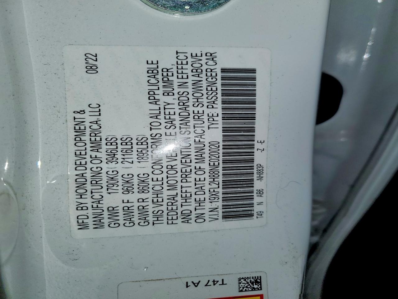 2022 HONDA CIVIC SPORT photo 12