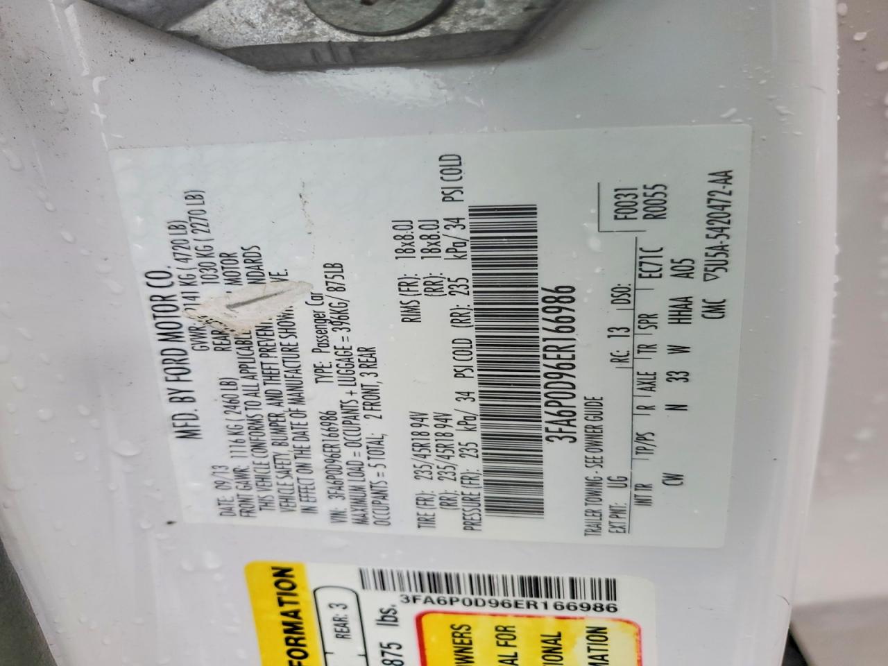 2014 FORD FUSION TITANIUM photo 34