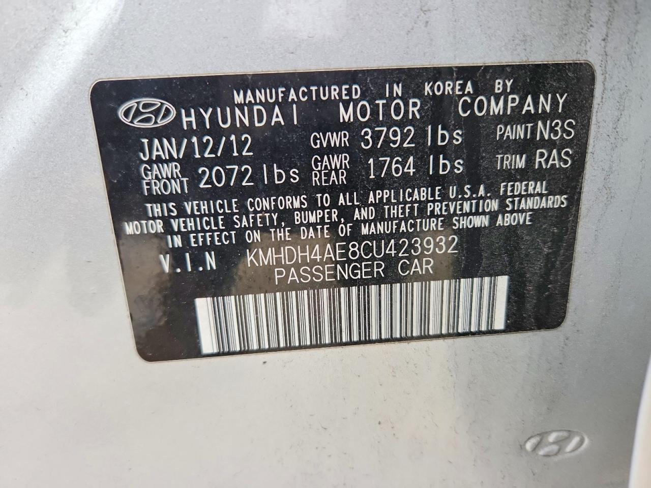 2012 HYUNDAI ELANTRA LIMITED photo 34