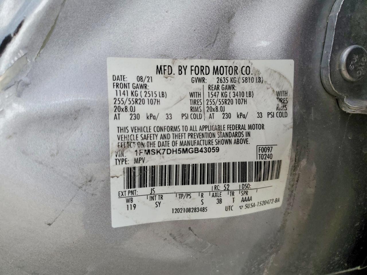 2021 FORD EXPLORER XLT photo 25