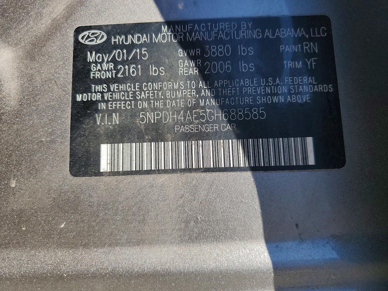 2016 HYUNDAI ELANTRA SE photo 13