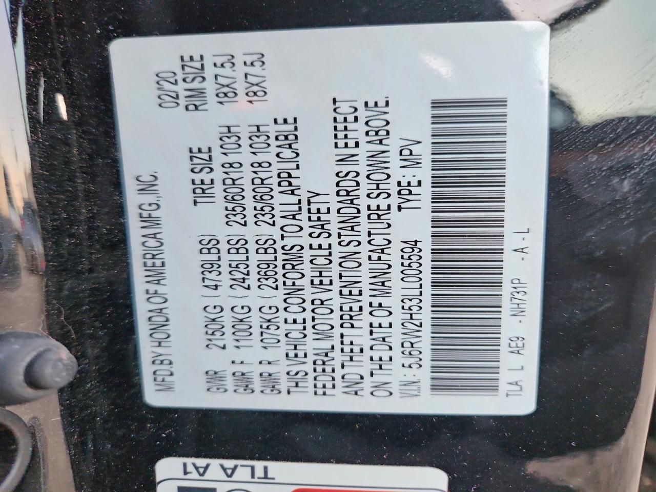 2020 HONDA CR-V EX photo 13