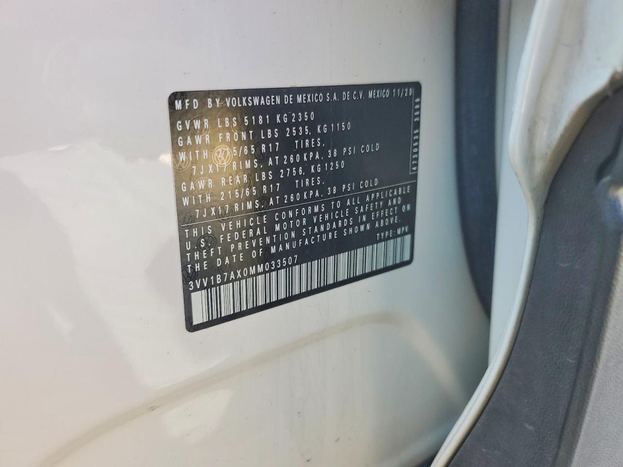 2021 VOLKSWAGEN TIGUAN S photo 23