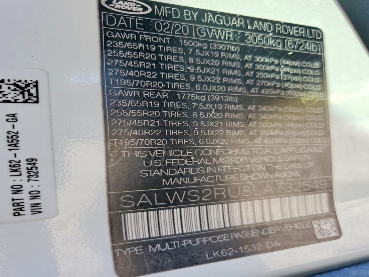 2020 LAND ROVER RANGE ROVER SPORT photo 27