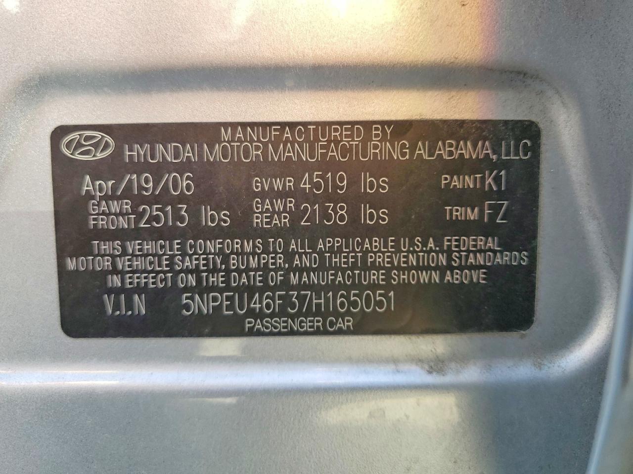 2007 HYUNDAI SONATA SE photo 34