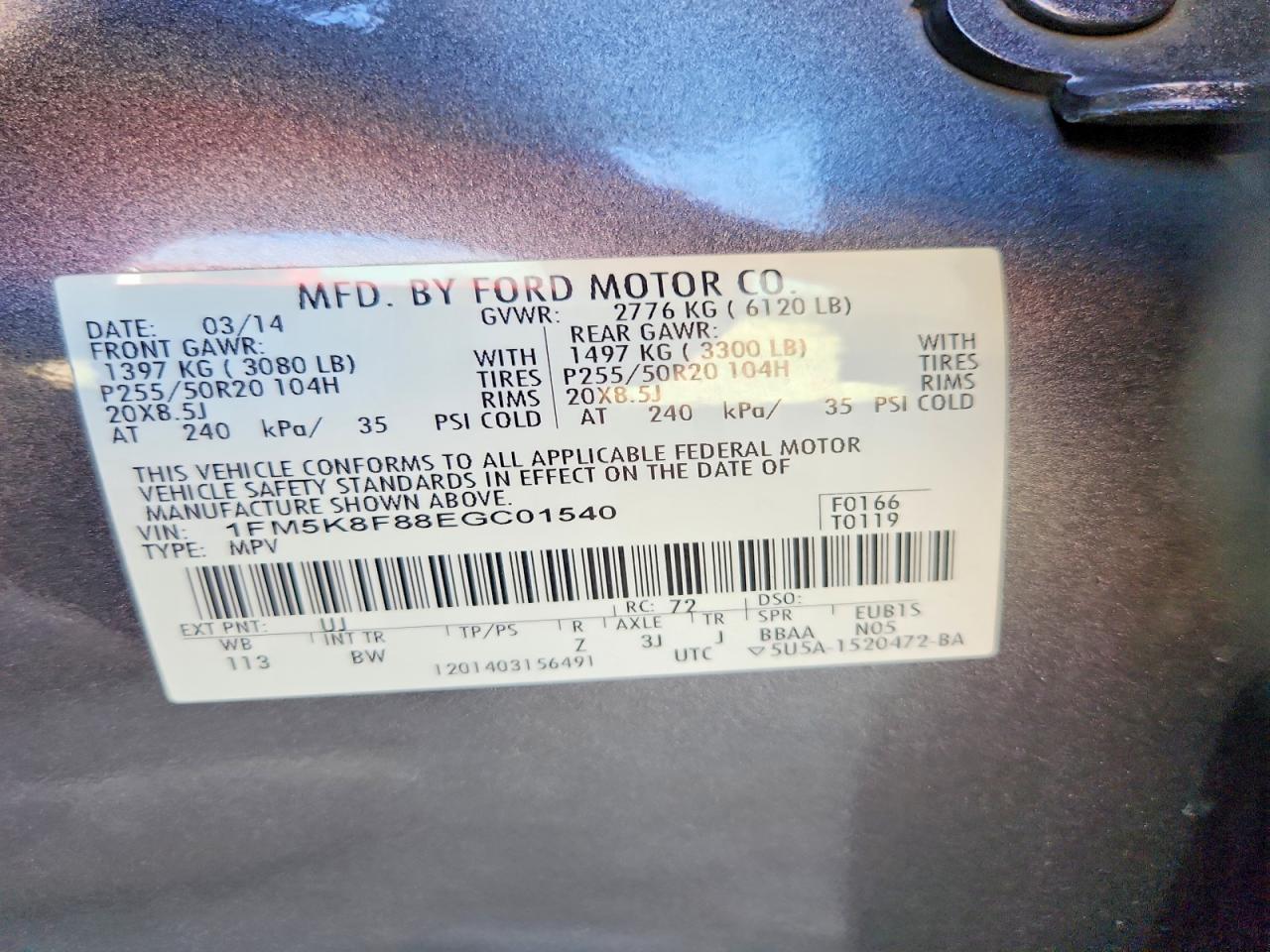 2014 FORD EXPLORER LIMITED photo 37