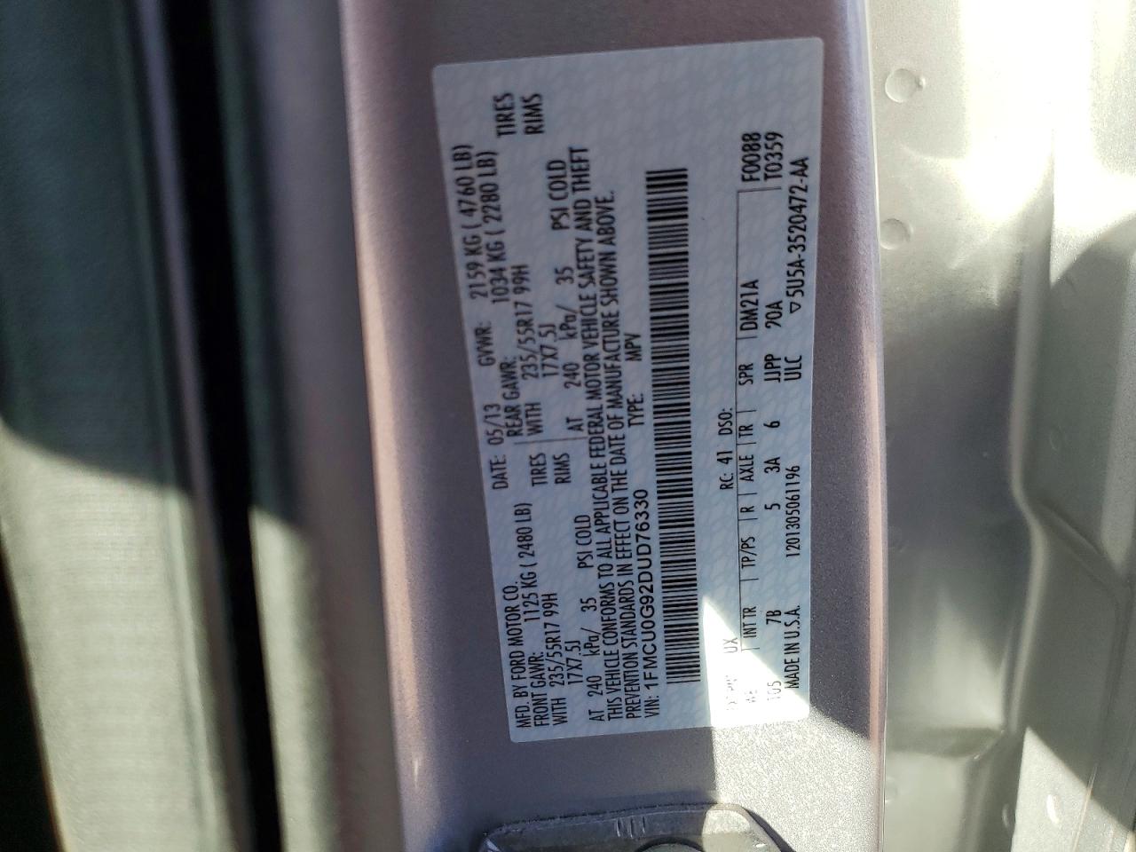 2013 FORD ESCAPE SE photo 12