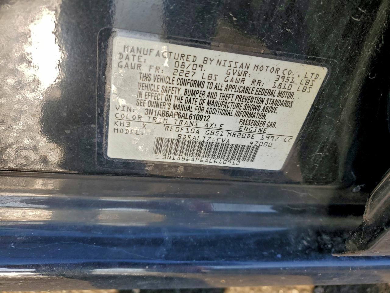 2010 NISSAN SENTRA 2.0 photo 12