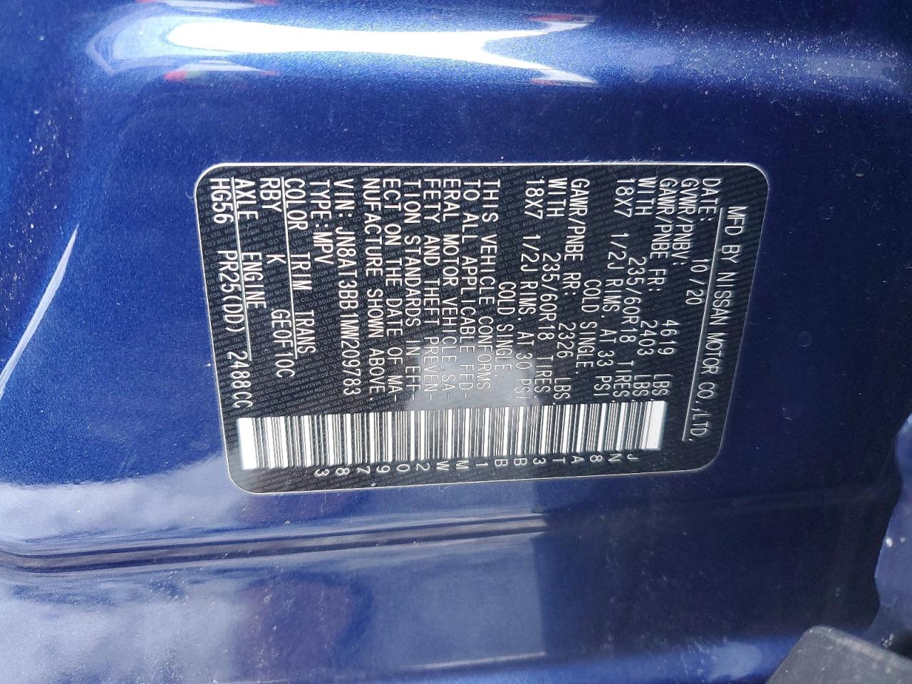 2021 NISSAN ROGUE SV photo 37