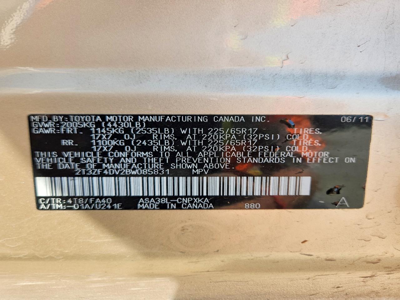 2011 TOYOTA RAV4 BASE photo 13