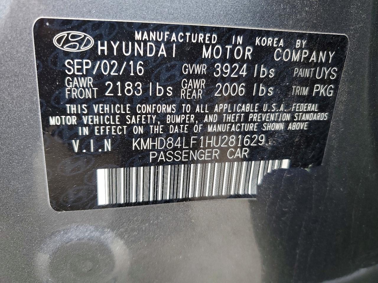 2017 HYUNDAI ELANTRA SE photo 12
