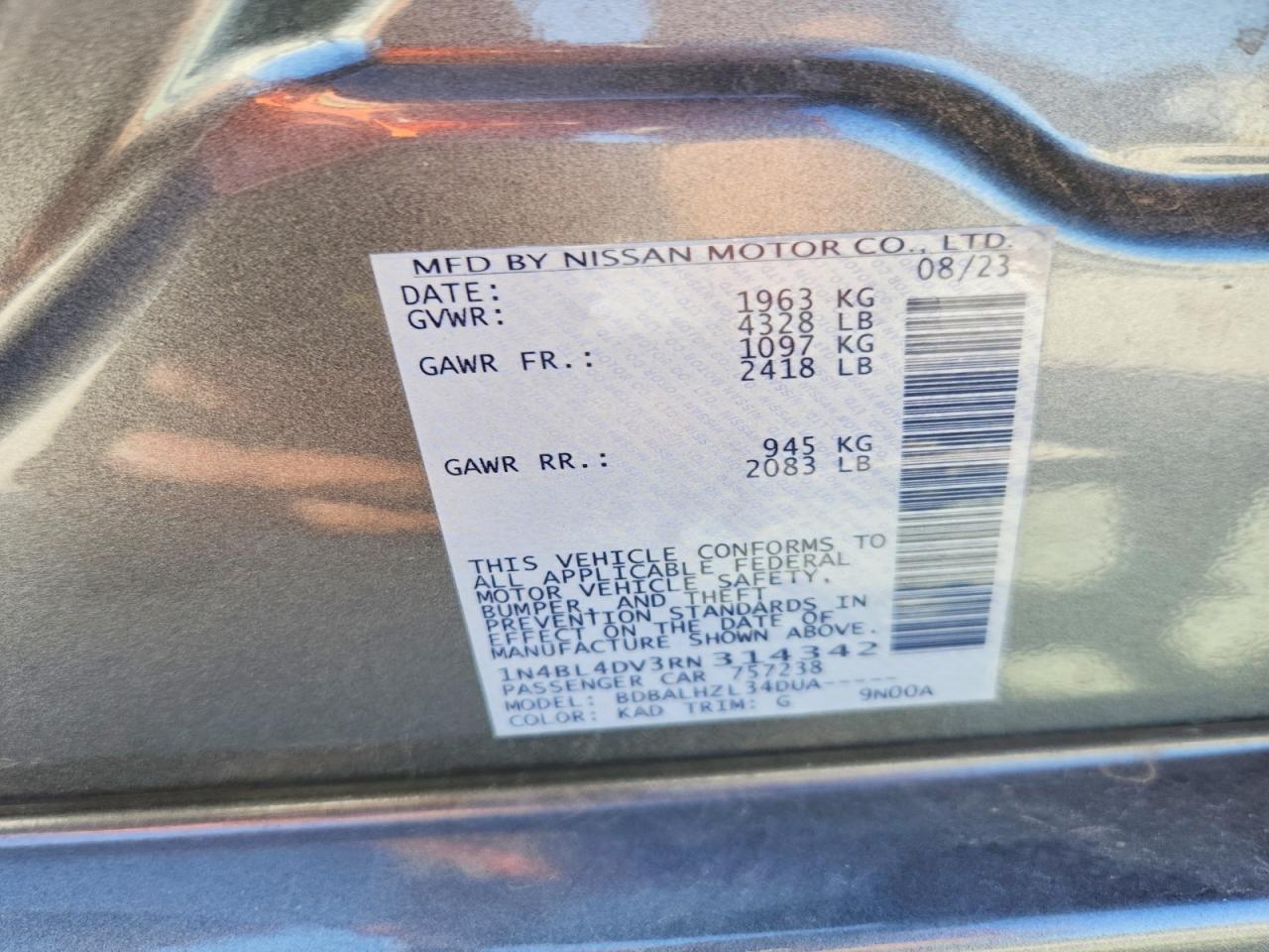 2024 NISSAN ALTIMA 2.5 SV photo 37