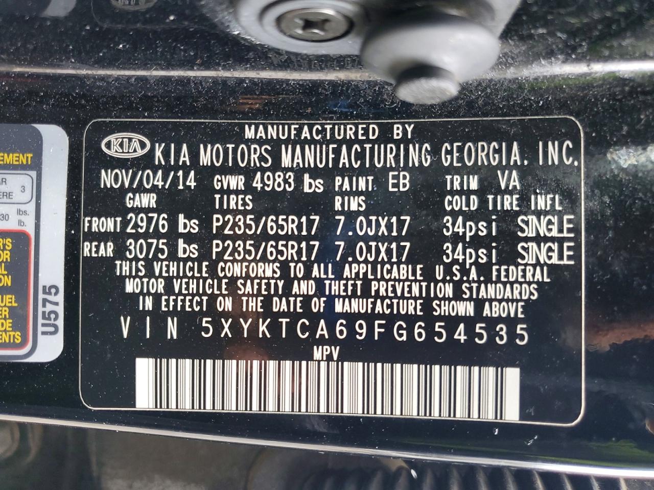 2015 KIA SORENTO LX photo 13