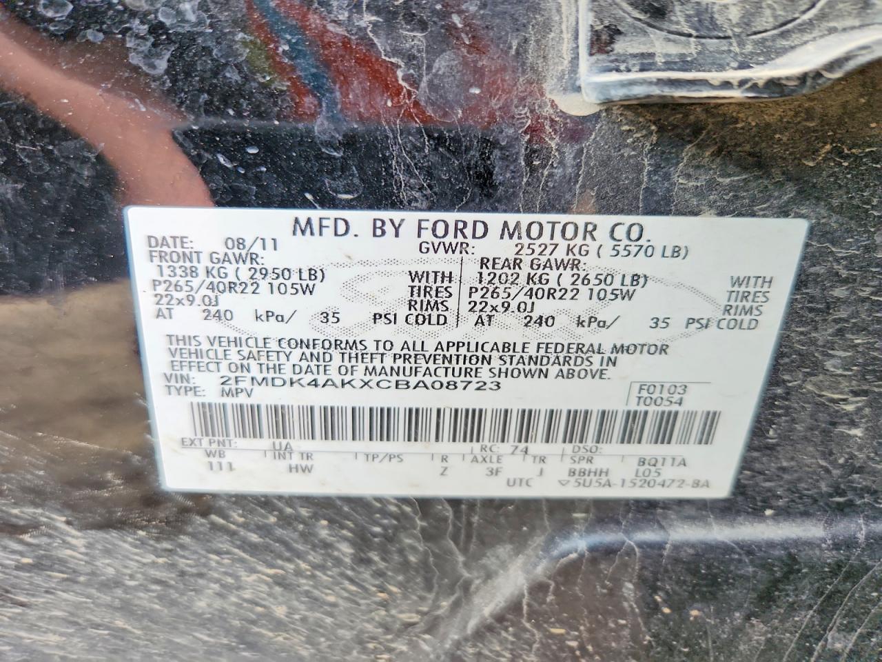 2012 FORD EDGE SPORT photo 37
