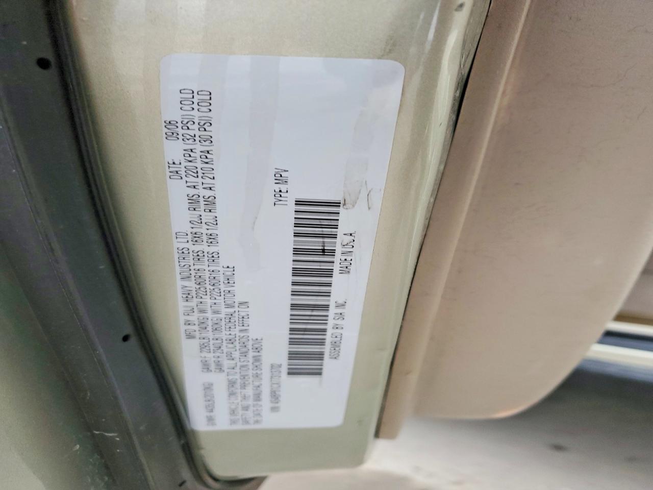 2007 SUBARU OUTBACK OUTBACK 2.5I photo 34