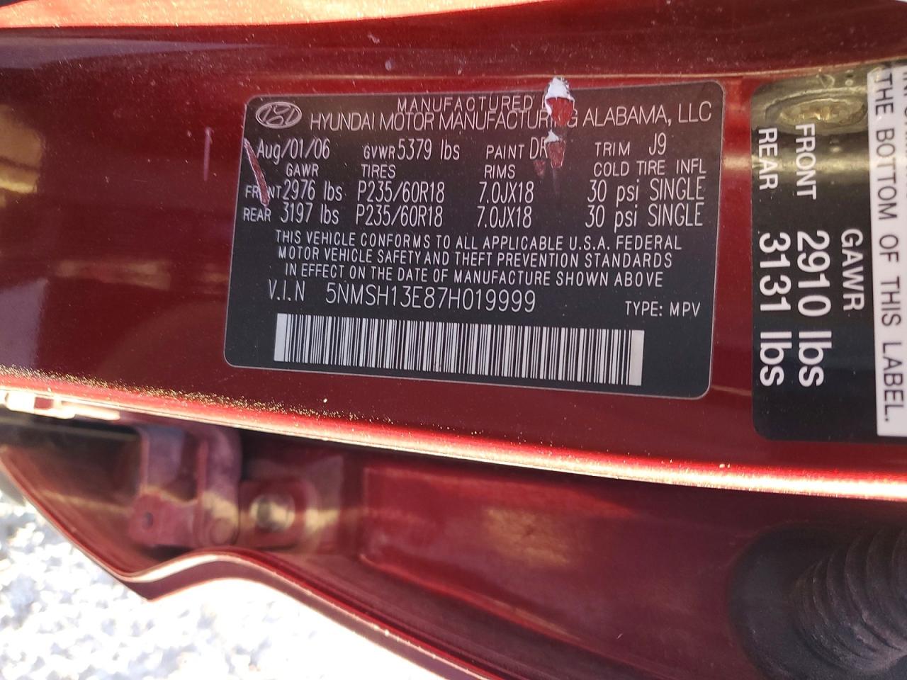 2007 HYUNDAI SANTA FE SE photo 13