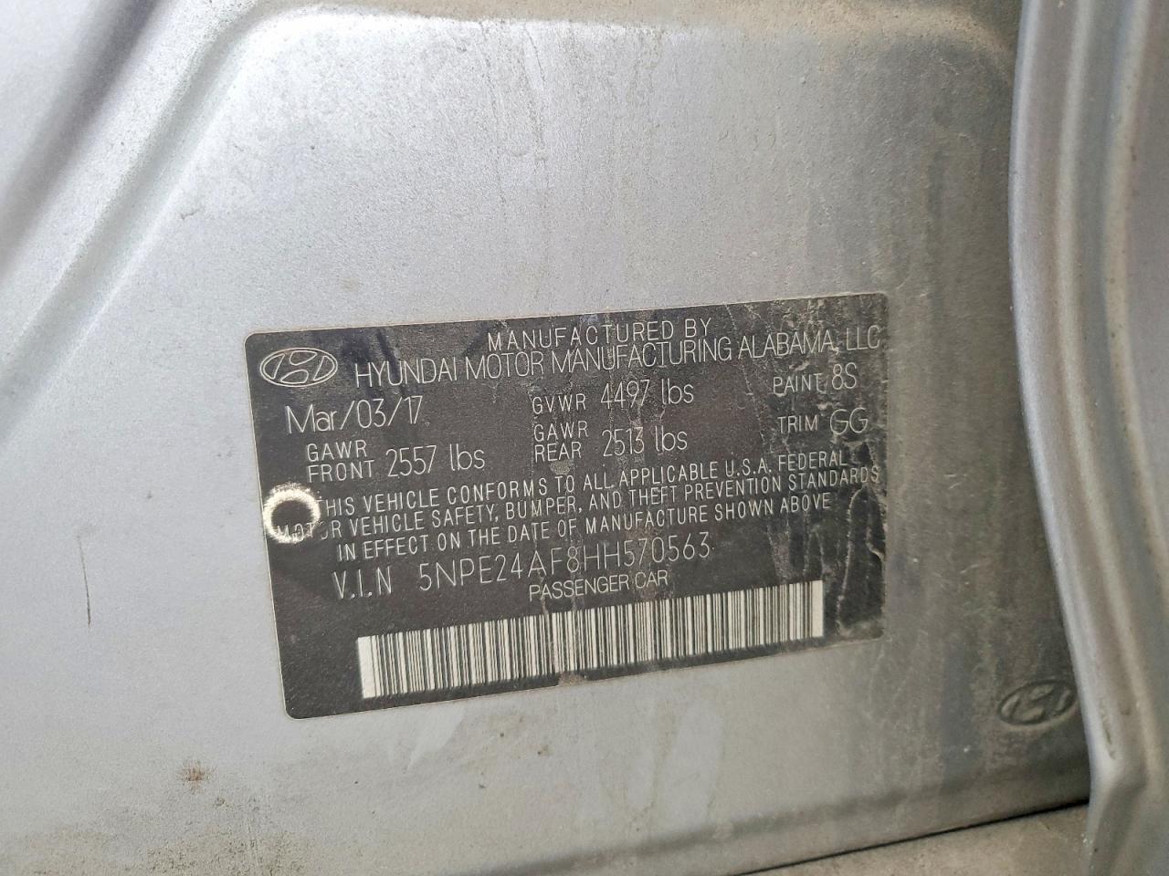 2017 HYUNDAI SONATA BASE photo 12