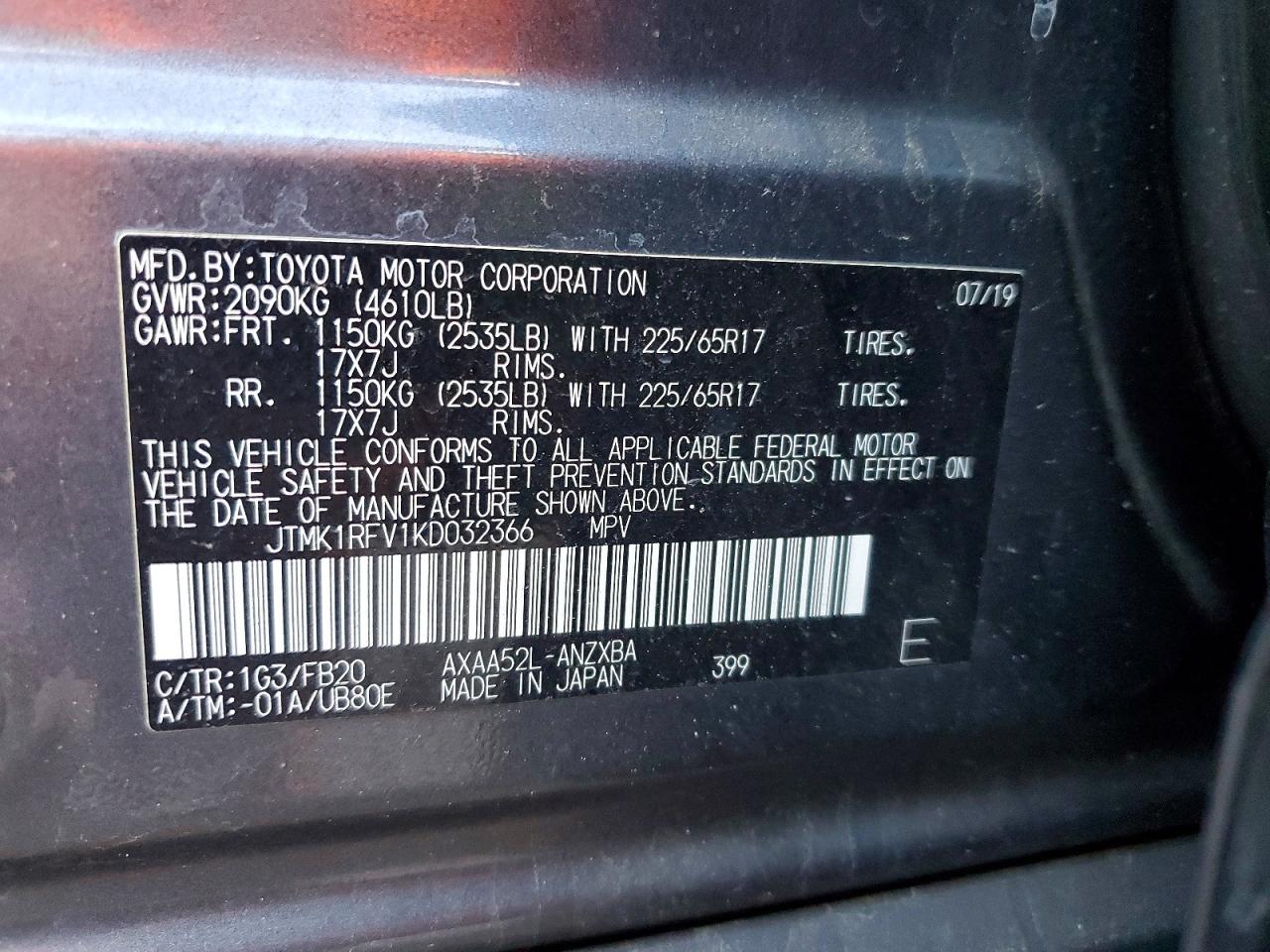 2019 TOYOTA RAV4 LE photo 27