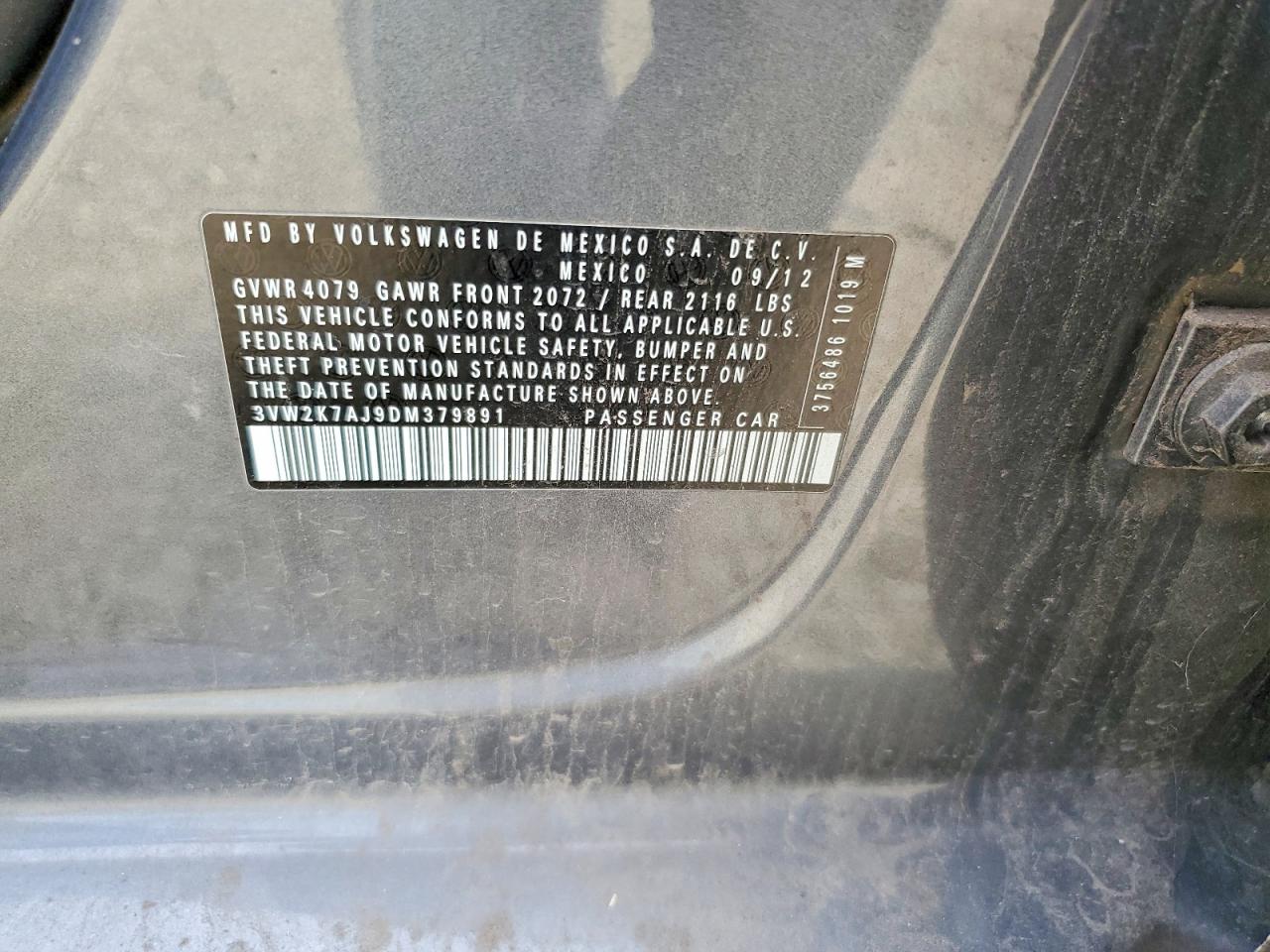 2013 VOLKSWAGEN JETTA BASE photo 12