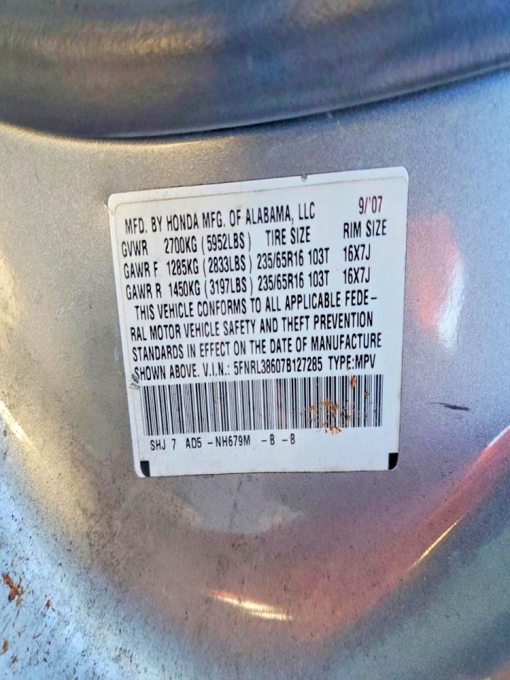 2007 HONDA ODYSSEY EXL photo 14