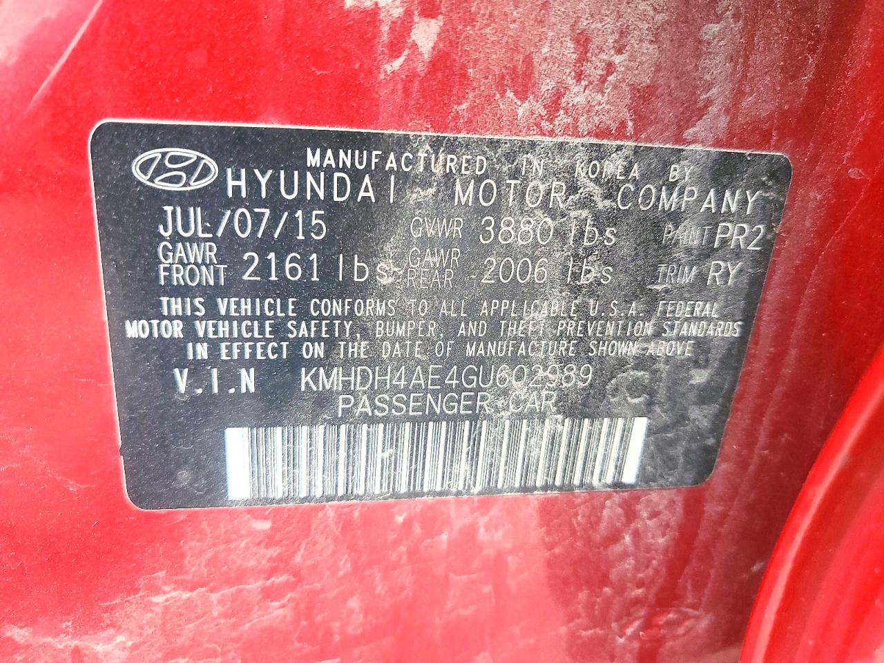2016 HYUNDAI ELANTRA VALUE EDITION photo 37