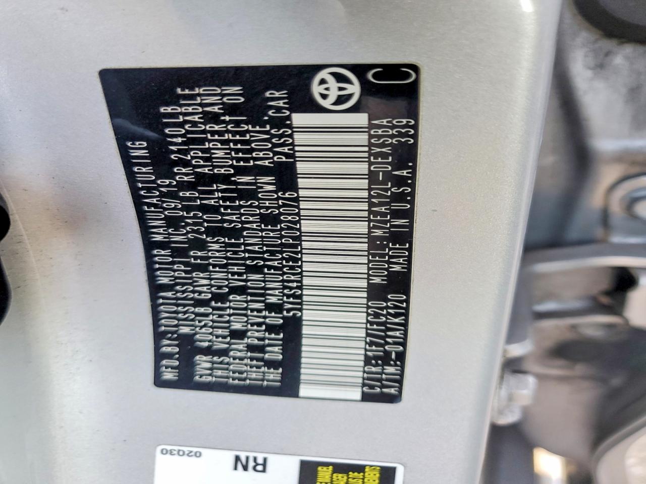 2020 TOYOTA COROLLA SE photo 34