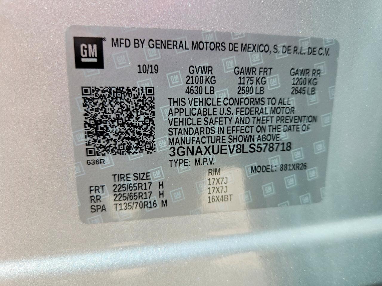2020 CHEVROLET EQUINOX LT photo 14